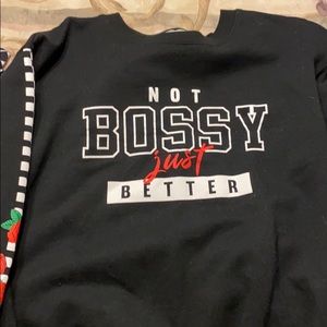 Black crewneck sweatshirt